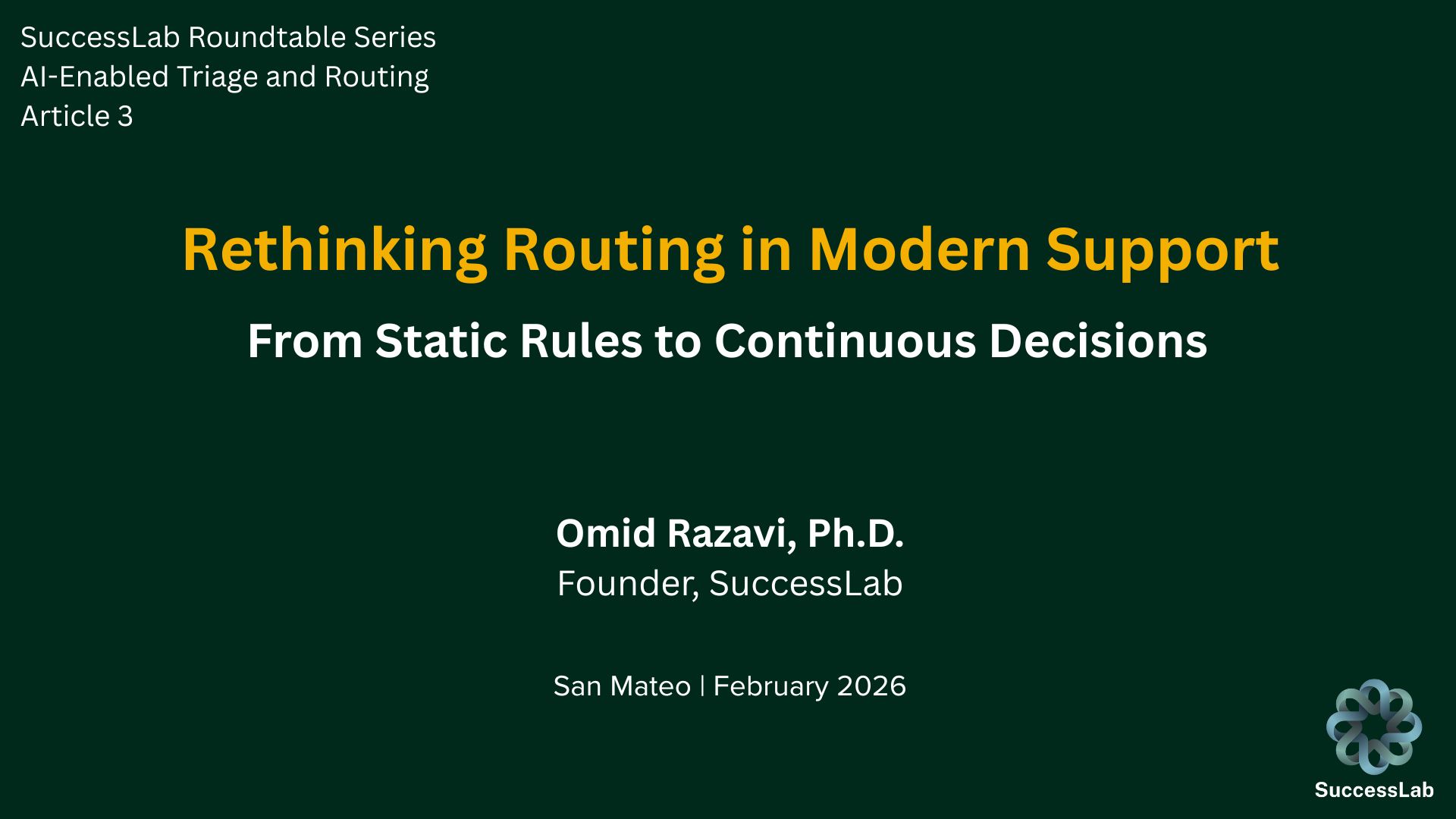 Rethinking Routing in Modern Support